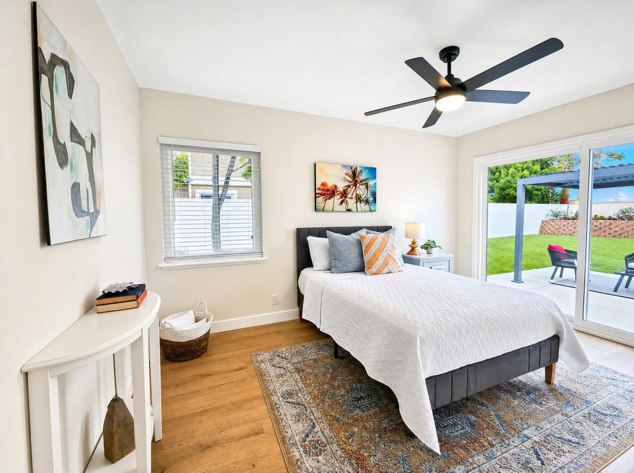 Same bedroom professionally relit by PropWalk